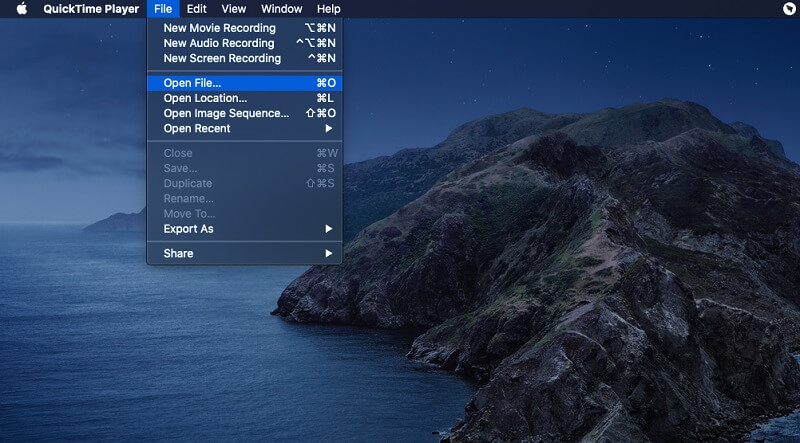 QuickTime Player เปิดไฟล์