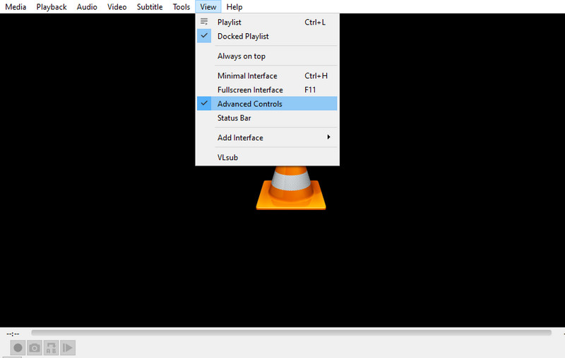 Opção de controle avançado VLC