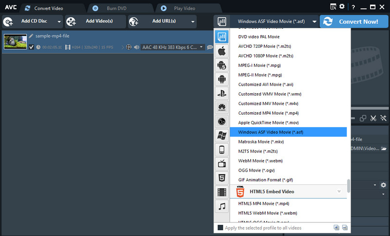 AVC-conversie-interface