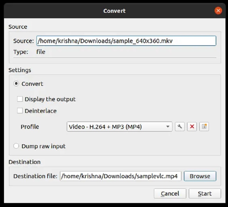 Converter MKV para MP4 VLC