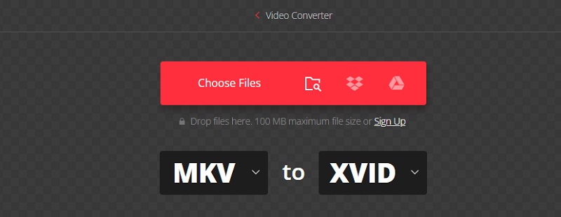 Mengonversi MKV ke XVID Convertio