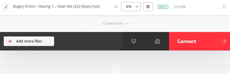 Converti MP3 in DTS Convertio