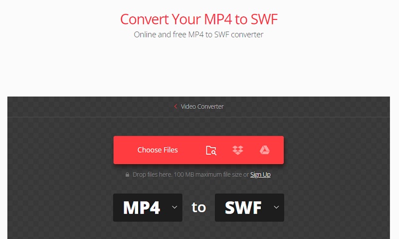 MP4'ü SWF Convertio'ya Dönüştür