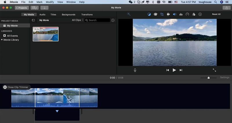 גזור וידאו iMovie