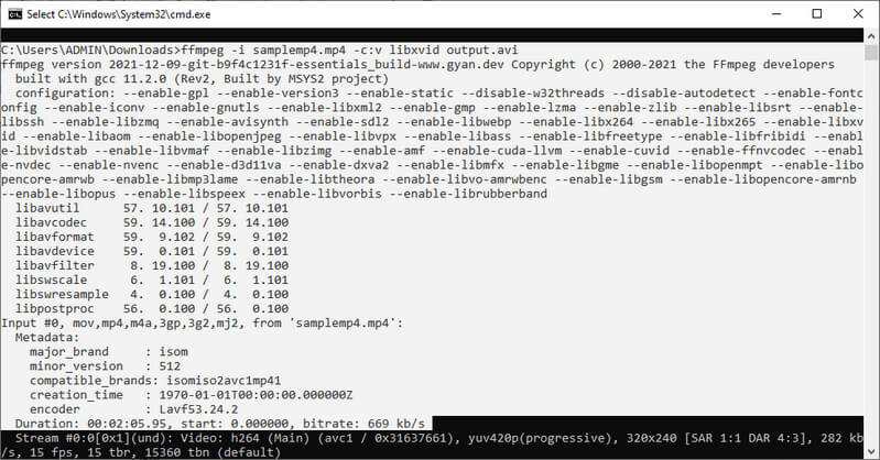 FFMPEG แปลง MP4