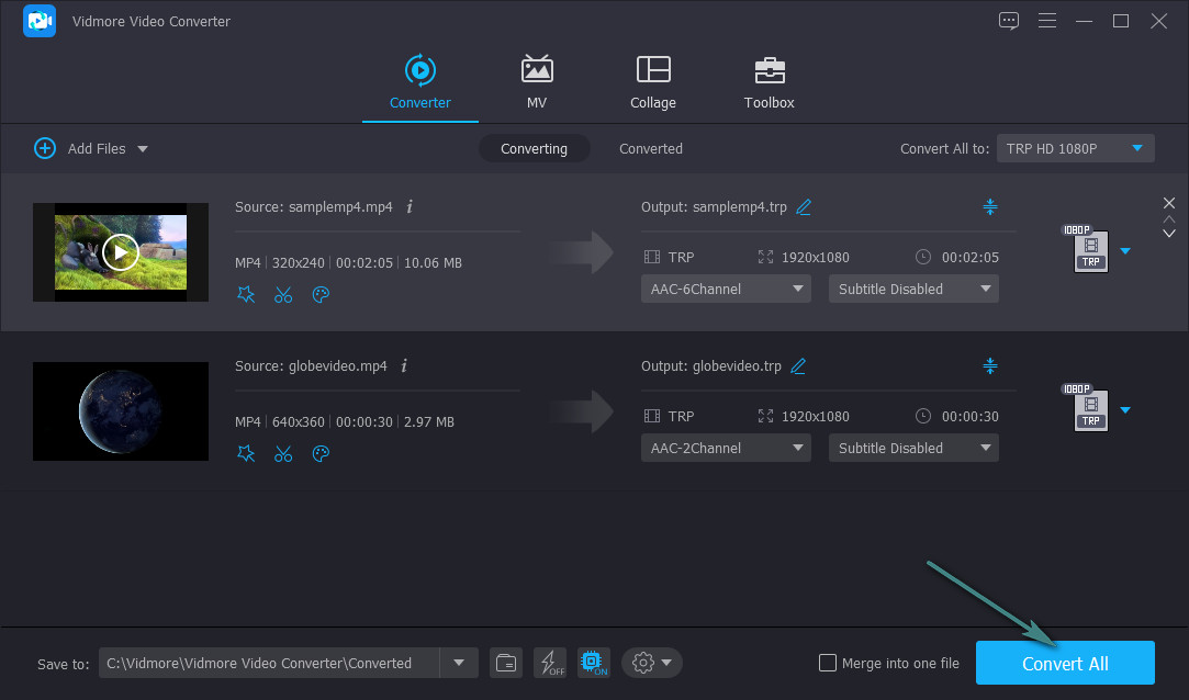 Vidmore inizia la conversione