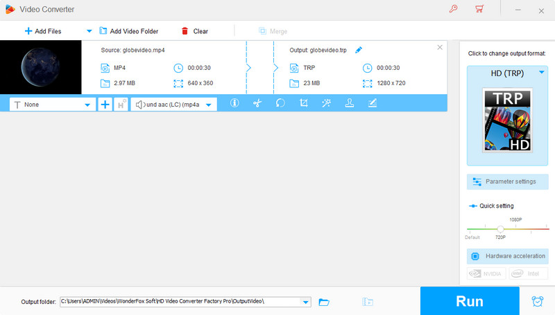 Interfață Wonderfox Vid Converter