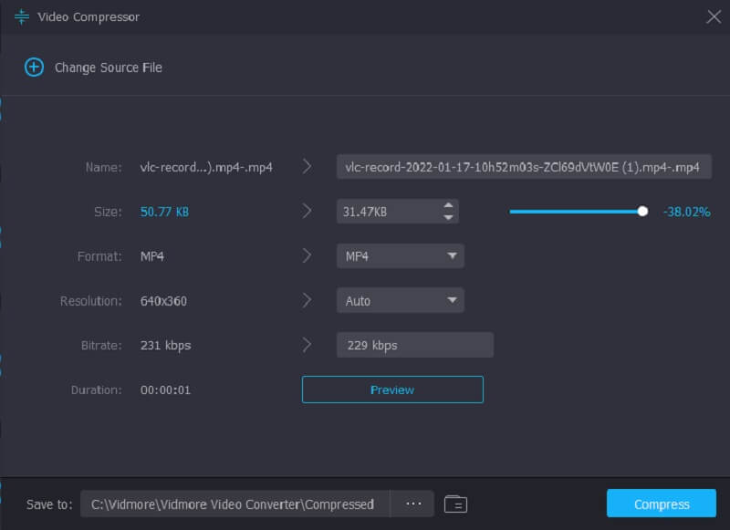 Compress MP4 Vidmore