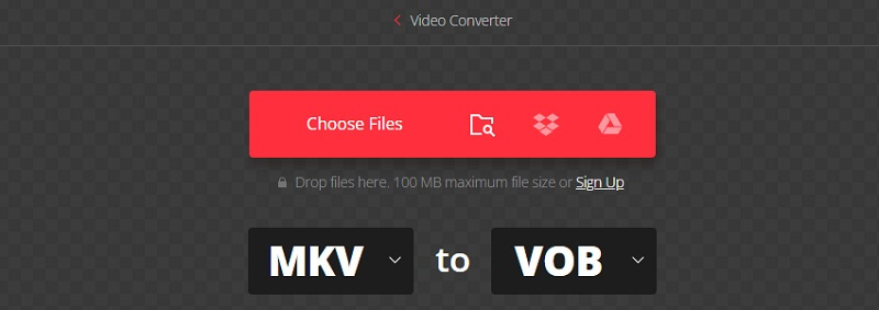 MKV'yi VOB Convertio'ya Dönüştür