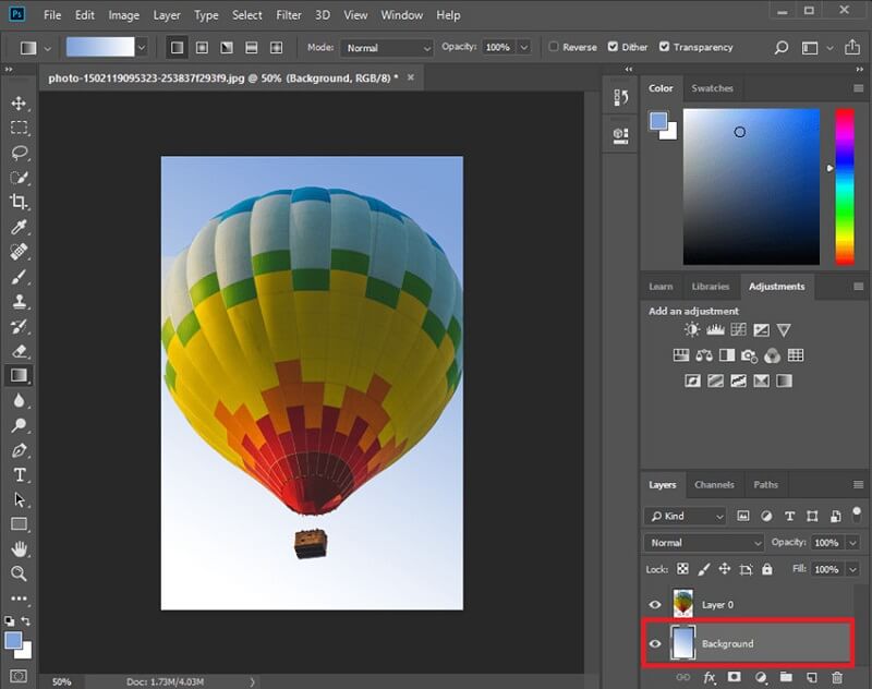 Chỉnh sửa ảnh nền Photoshop