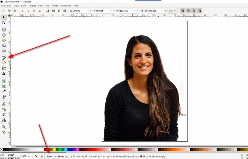 Inkscape הסר תמונת רקע