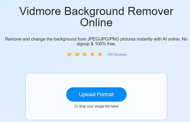 Khởi chạy Vidmore Background Remover Online