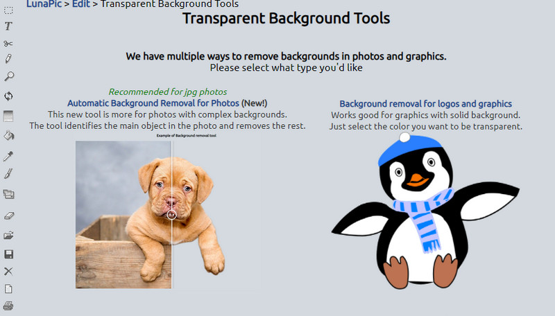 Lunapic 背景去除工具