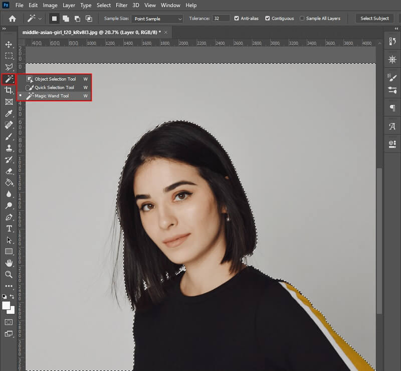 Gunakan Photoshop Alat Pemilihan