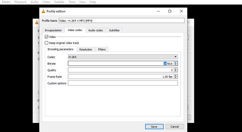 Modifica il bitrate del video