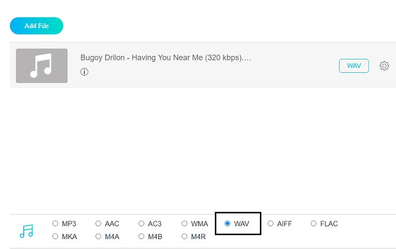 Choose WAV Vidmore Online
