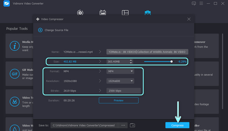 Commence Compression VM