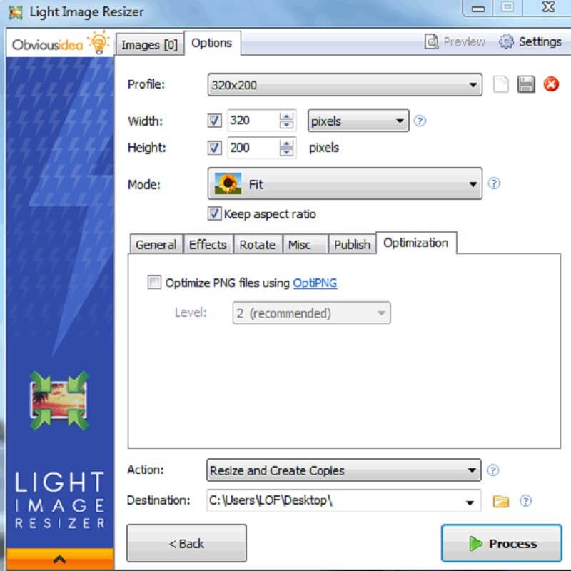 บีบอัด GIF Light Image Resizer