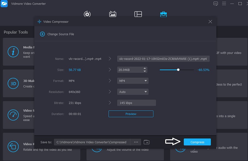 Compactar vídeos para VM