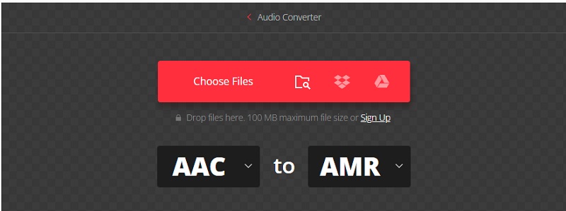 Конвертировать AAC в AMR Convertio