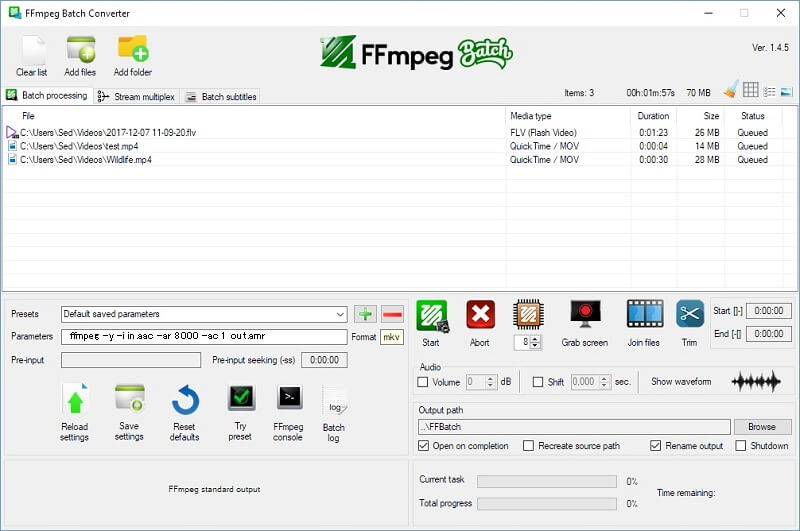 Tukar AAC kepada AMR FFMPEG