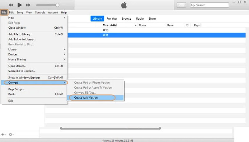 Tukar ALAC kepada WAV iTunes