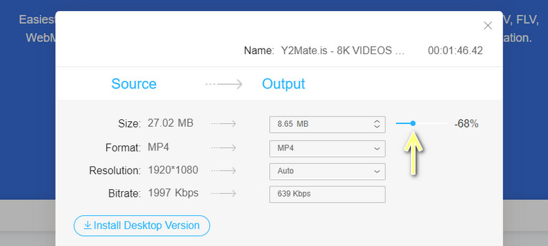 Editar configuración de compresión