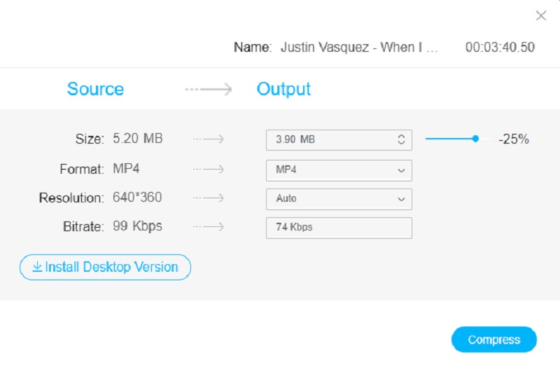 Sposta lo slider Vidmore online