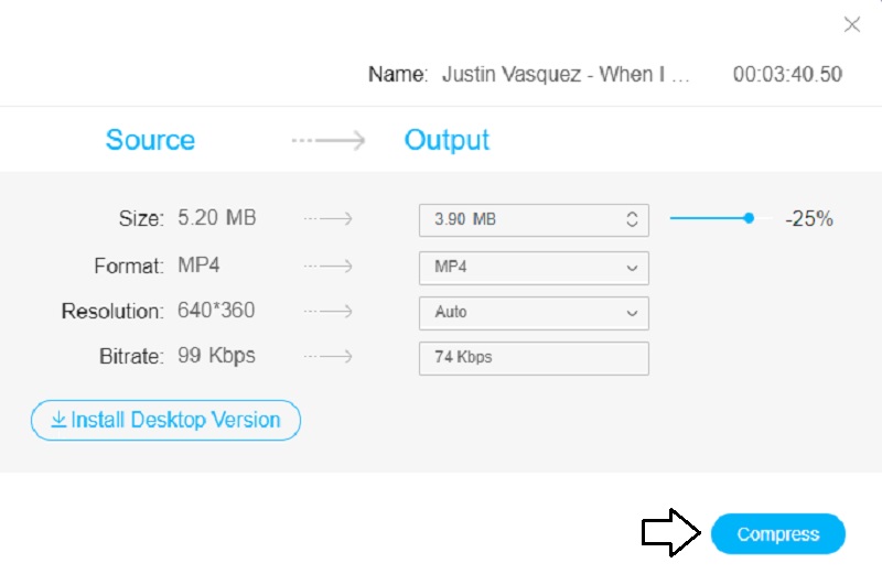 Indítsa el a Compress Vidmore Online alkalmazást