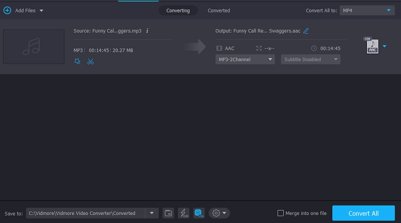 Converter CA para AAC Vidmore