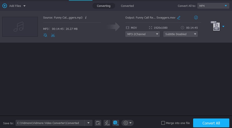 ตัวแปลง M4A เป็น MOV Vidmore