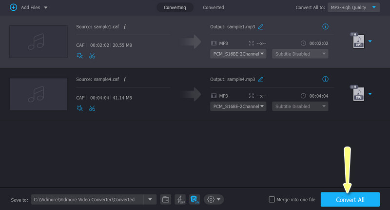 Convertir CAF a MP3 VM