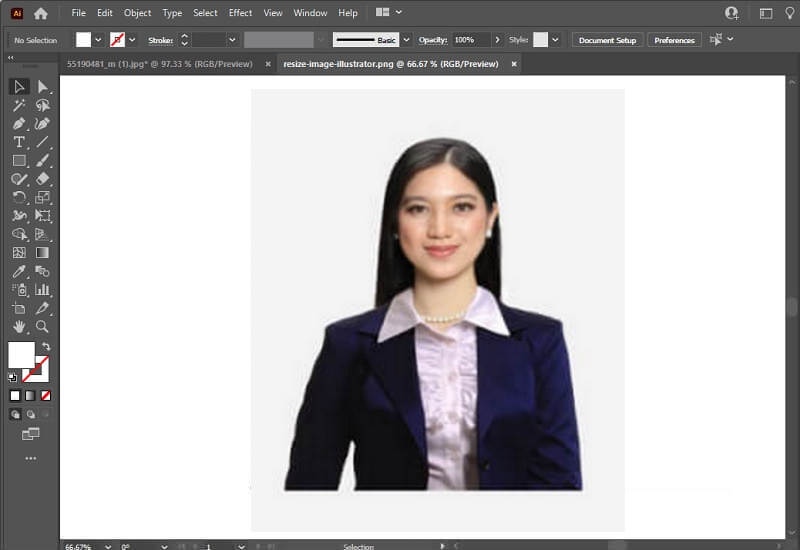 how to resize an image on illustrator