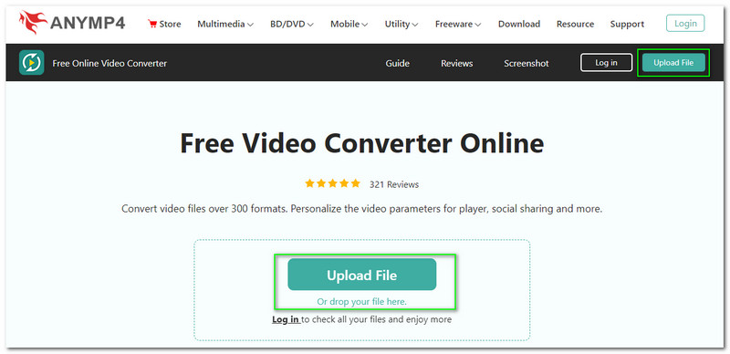 Converter arquivo de upload OGG para AVI AnyMP4