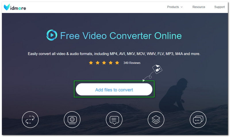 Convertir WAV a AVI Vidmore Agregar archivos para convertir