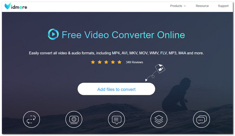 Convertir WAV a AVI Vidmore Free Video Converter en línea