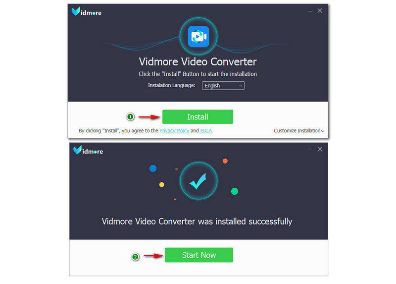 Konversi WAV ke AVI Vidmore Video Converter Instal dan Mulai