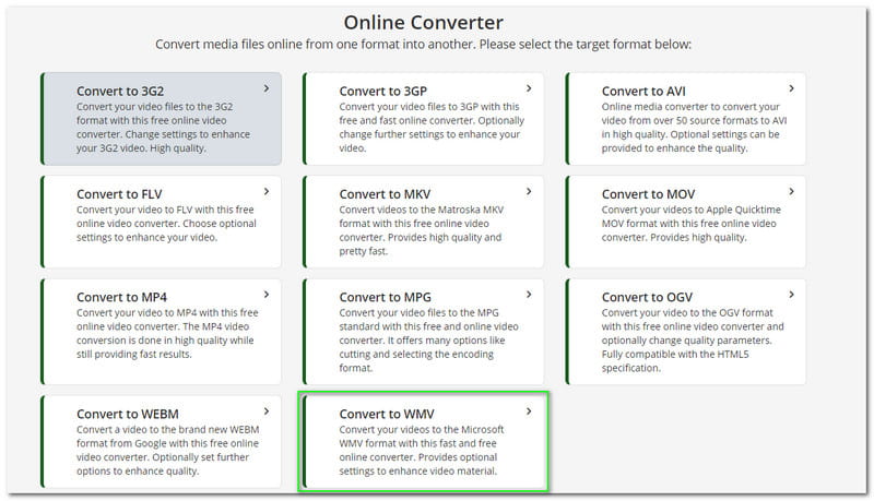 Convertidor de FLAC a WMV en línea Convertidor de video