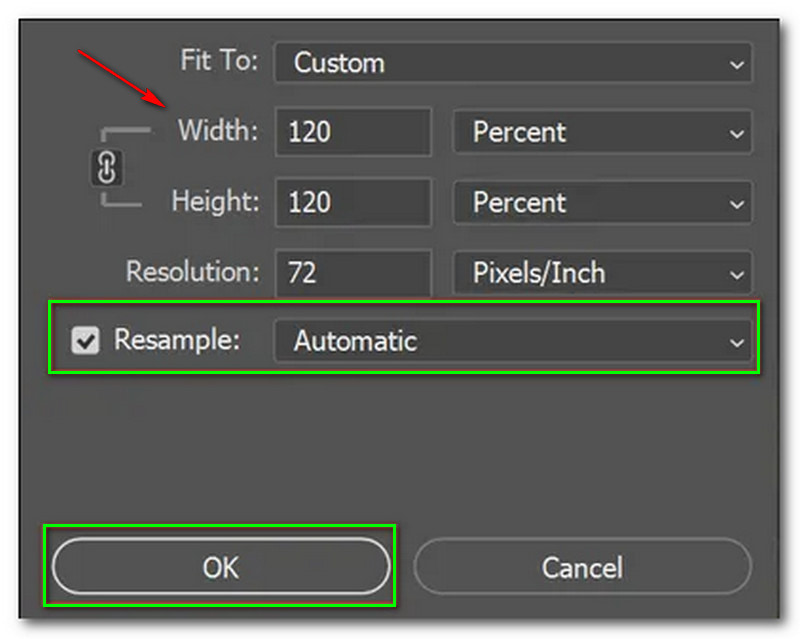 Resimleri Büyüt Photoshop Ok Düğmesi