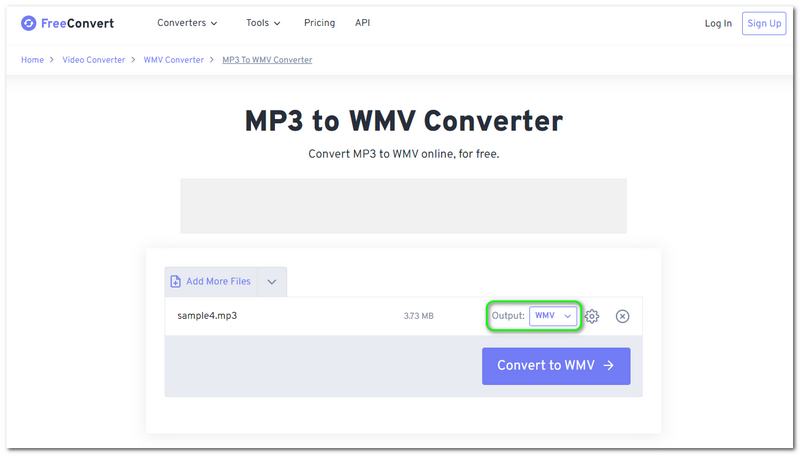 تنسيق إخراج MP3 إلى WMV Freeconvert 30