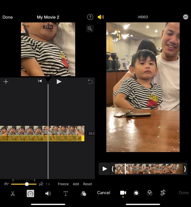 Versnel iMovie iPhone