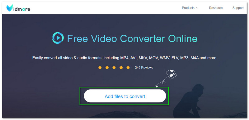 WAV в WEBM Vidmore Free Video Converter Online Add Files