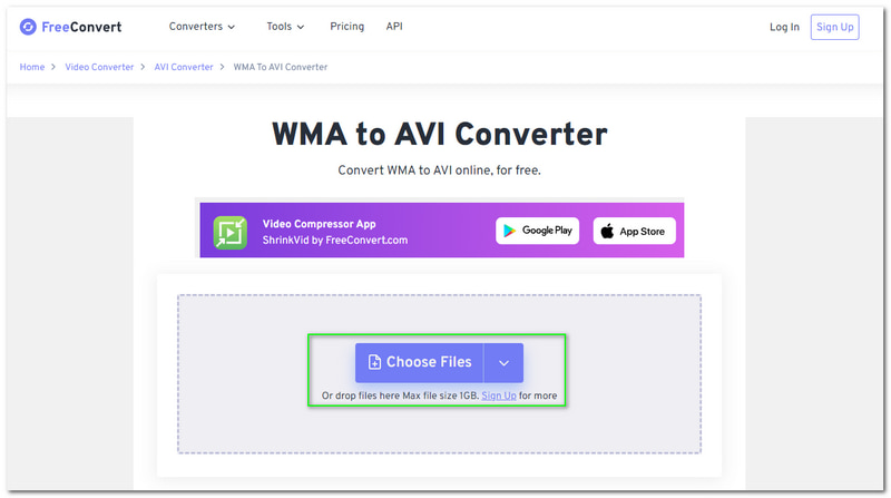 Wma u Avi Besplatno pretvaranje Odaberite datoteke