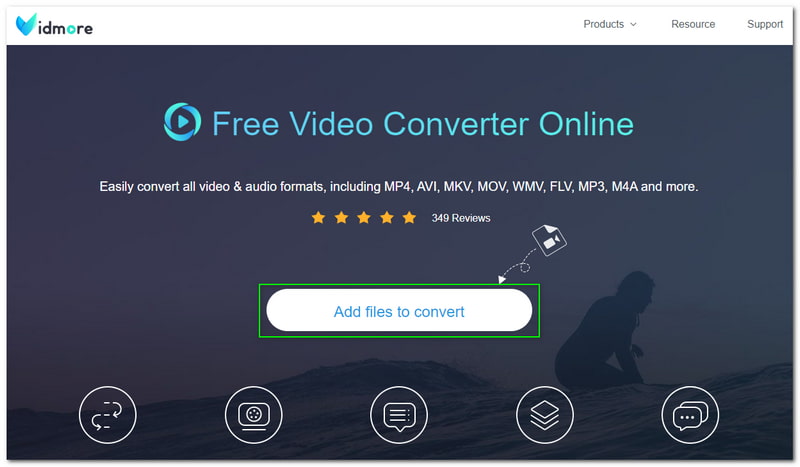 WMA til AVI Vidmore Free Video Converter Online Legg til filer for å konvertere