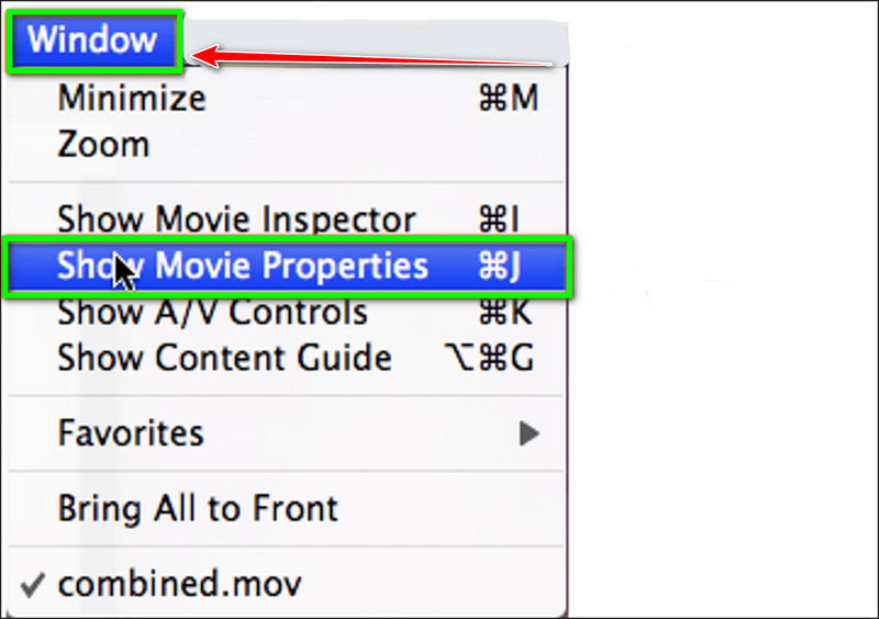 Crop Videos Using Quick Time Windows Show Movie Properties