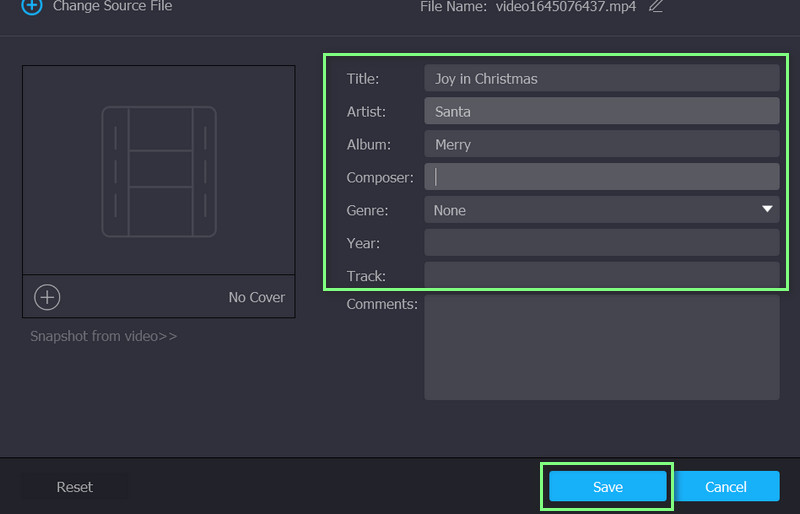 Edit Metadata Video