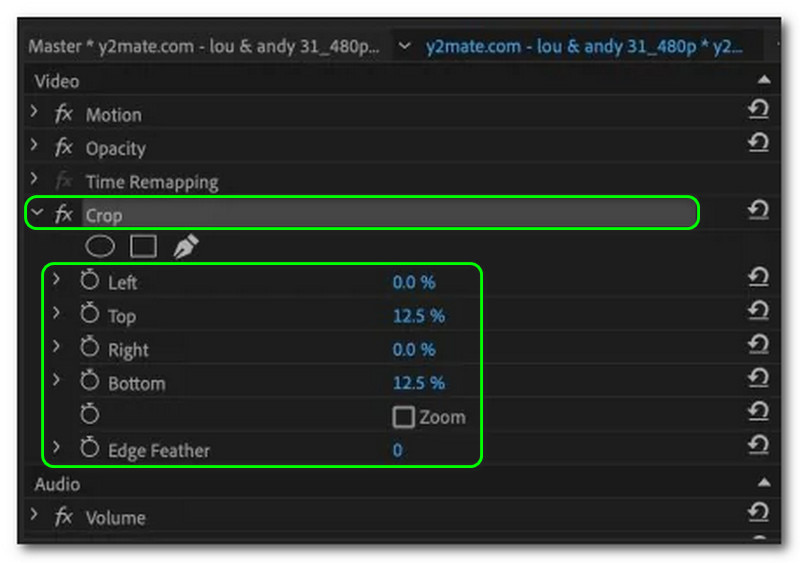 Hur man beskär video i Premier Crop Feature Effects Panel