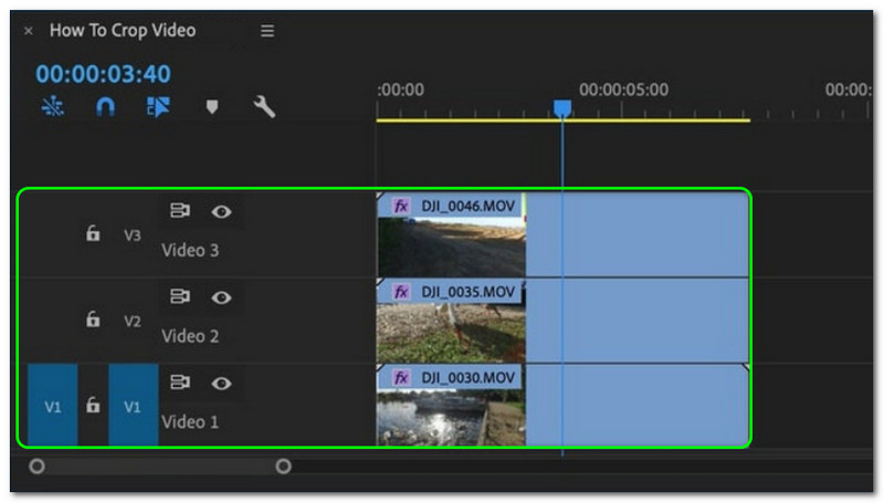 Jak oříznout videa na panelu projektu Premier Frame Size Feature