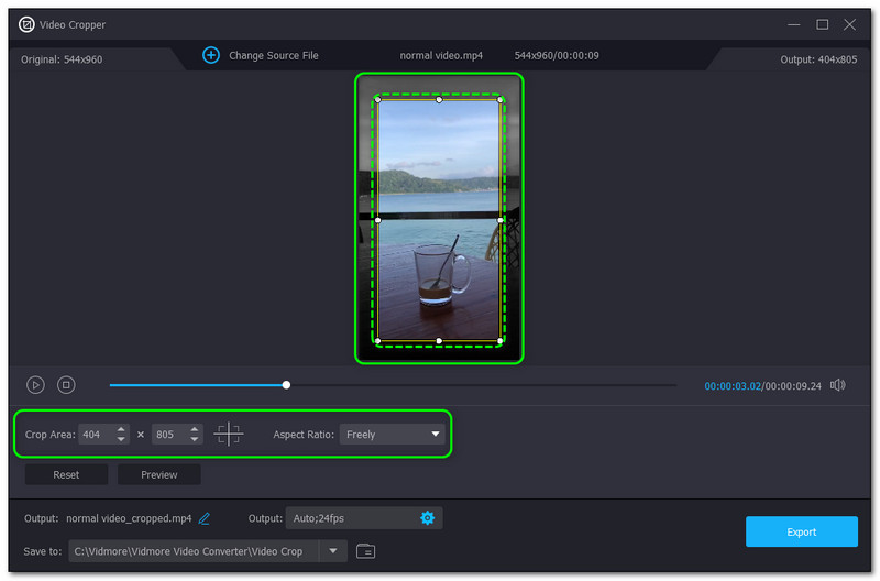 Come ritagliare i video nelle proporzioni dell'area di ritaglio di Premier Vidmore Video Converter