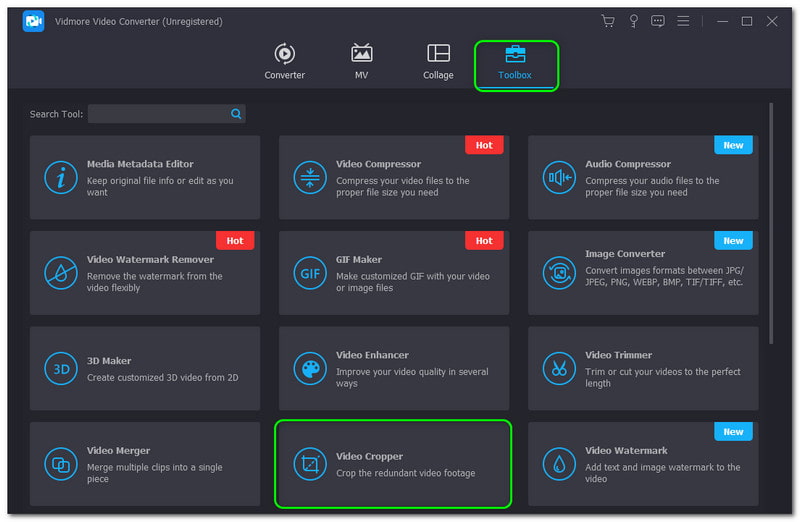 Videoiden rajaaminen Premier Vidmore Video Converter Video Cropperissa